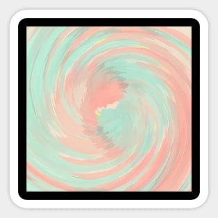 Swirl of Crystal Lines Of Pastel Orange and Green Sticker